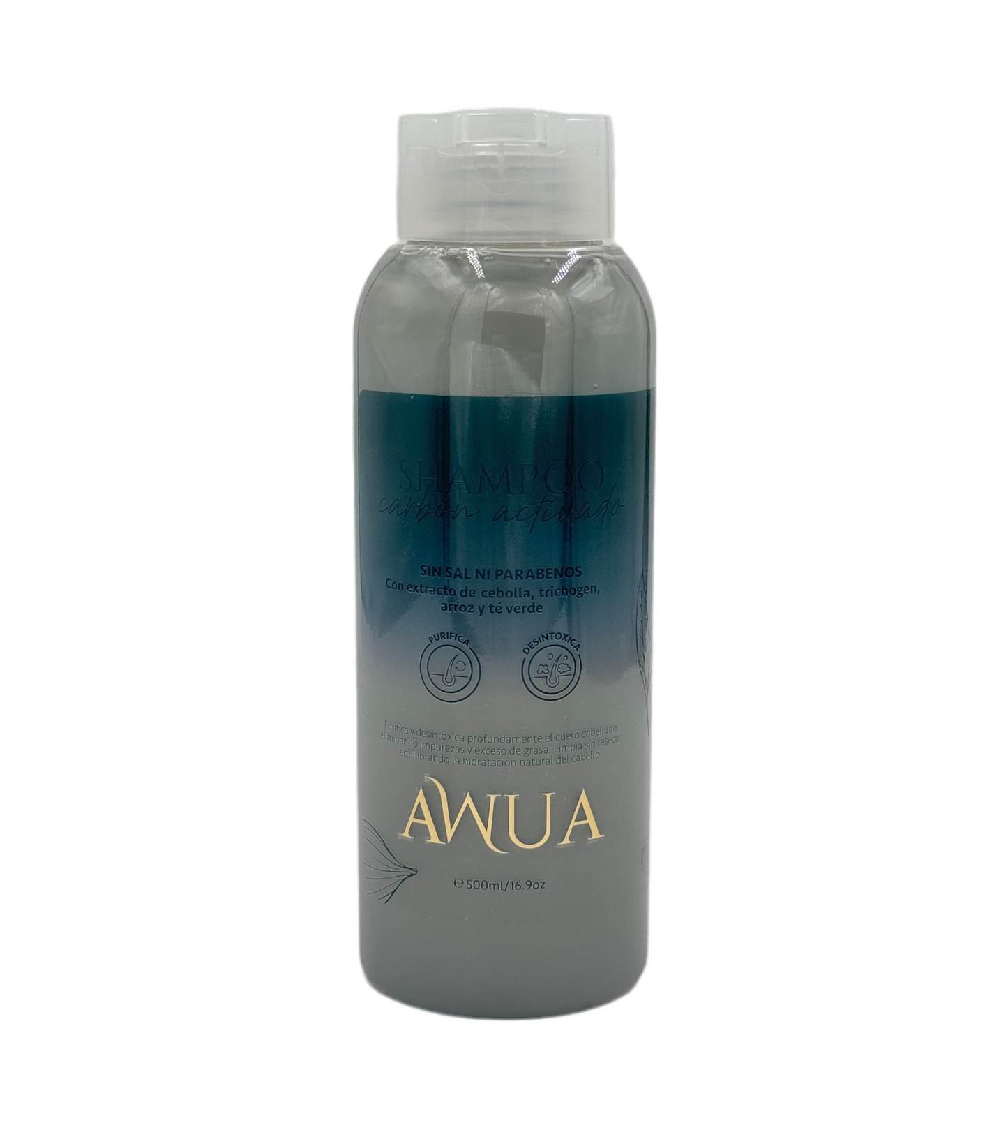 Shampoo Carbón Activado Detox Capilar AWUA 500ml