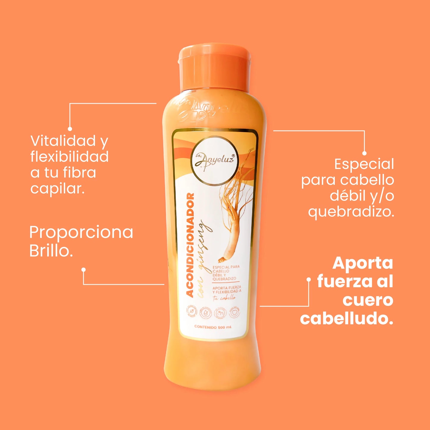 Acondicionador Ginseng 500 ml Anyeluz