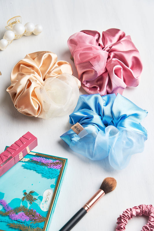 Scrunchie Half & Half Bicolor Awua - Glow Beauty Distribuidores Milagros