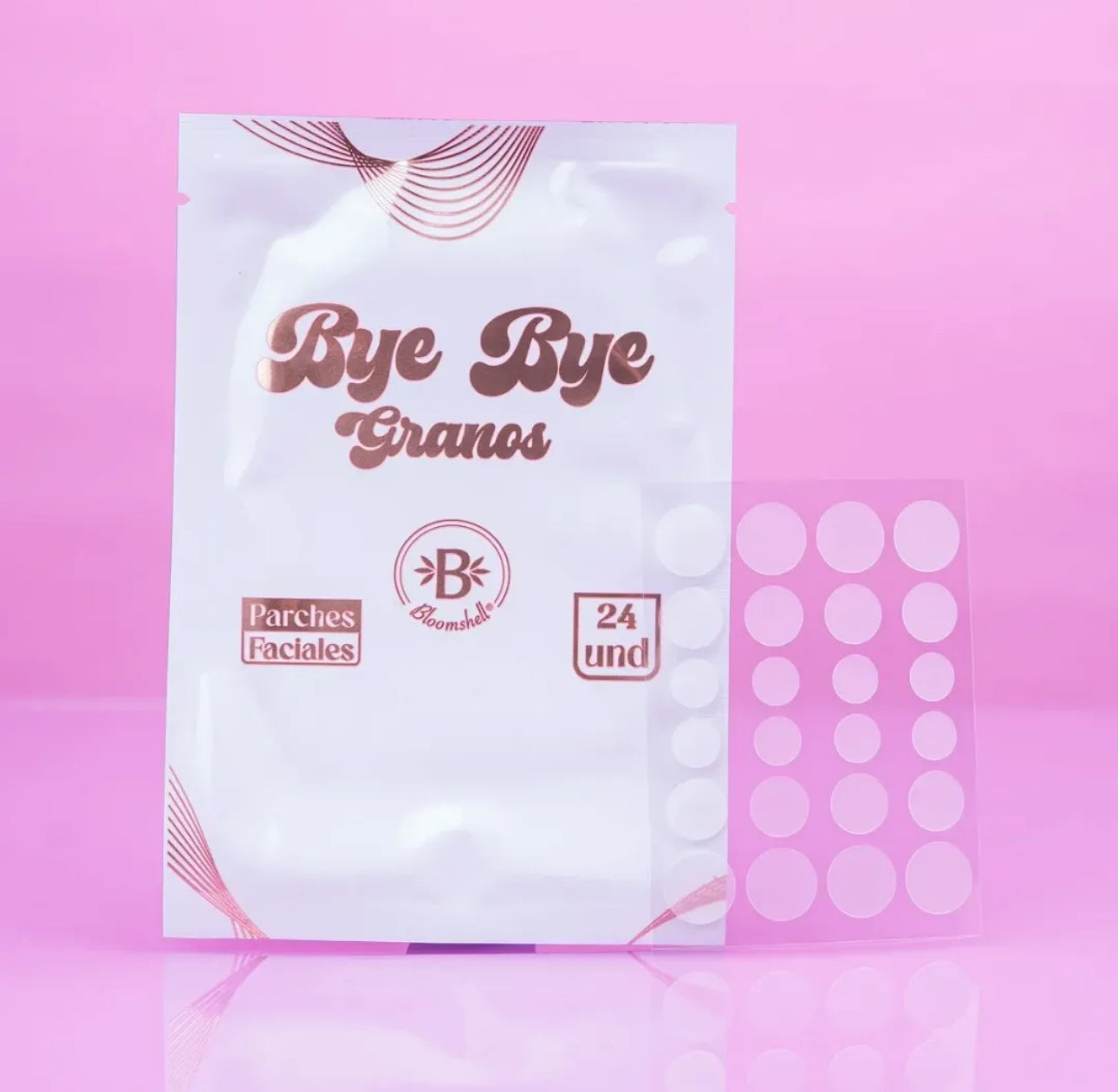 Parches anti acne 24 pcs bye bye granos bloomshell - Glow Beauty Distribuidores Milagros