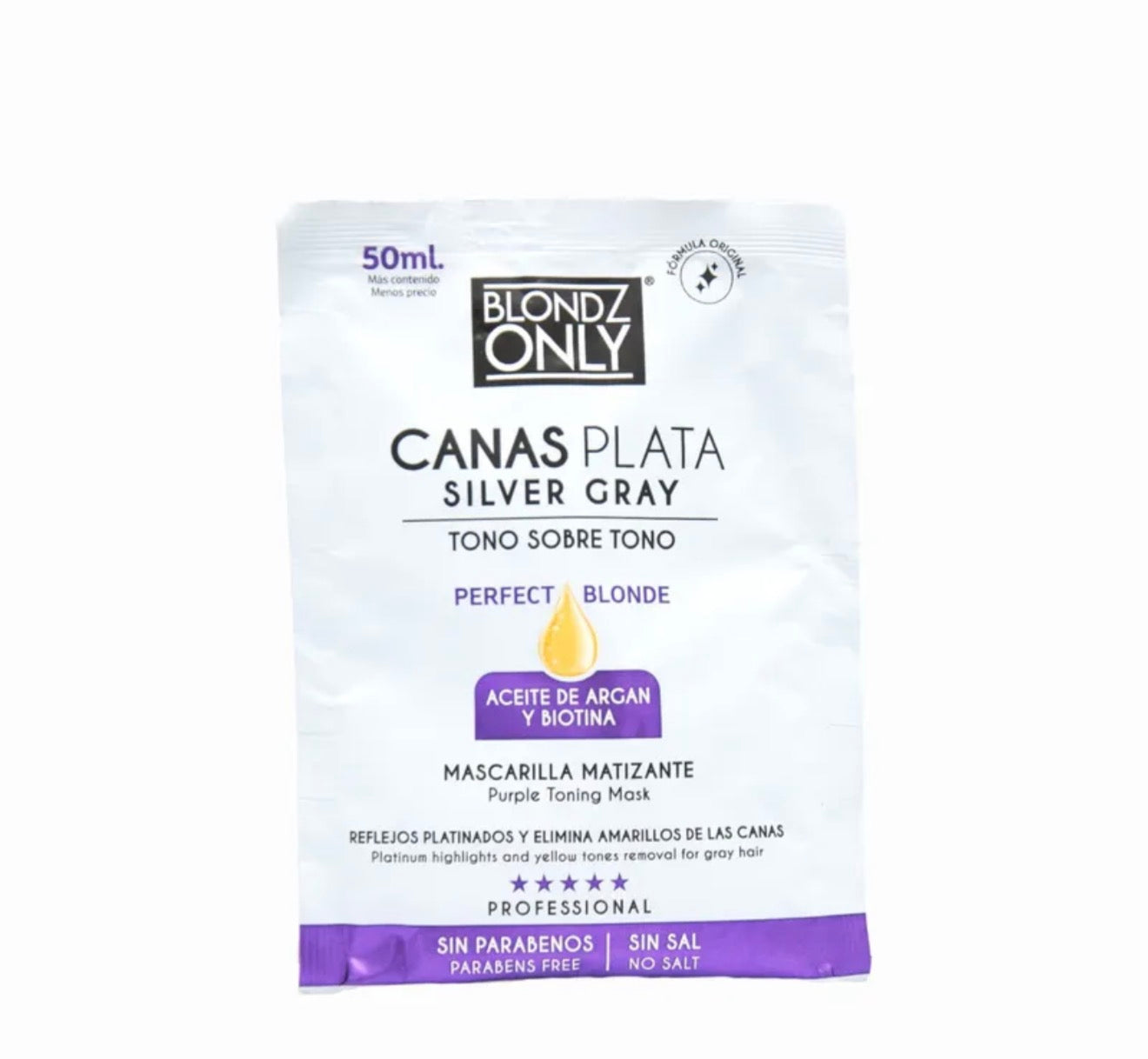 Sachet Mascarilla Matizante Canas Plata Blondz Only 50 ml