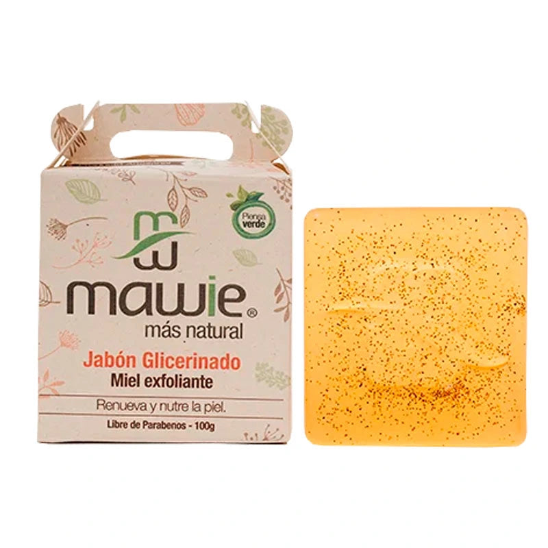 Jabón Glicerinado Miel Exfoliante Mawie 100 gr