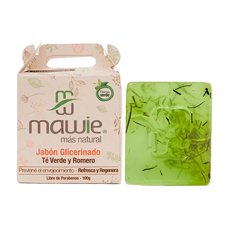 Jabón Glicerinado Té Verde y Romero Mawie 100 gr