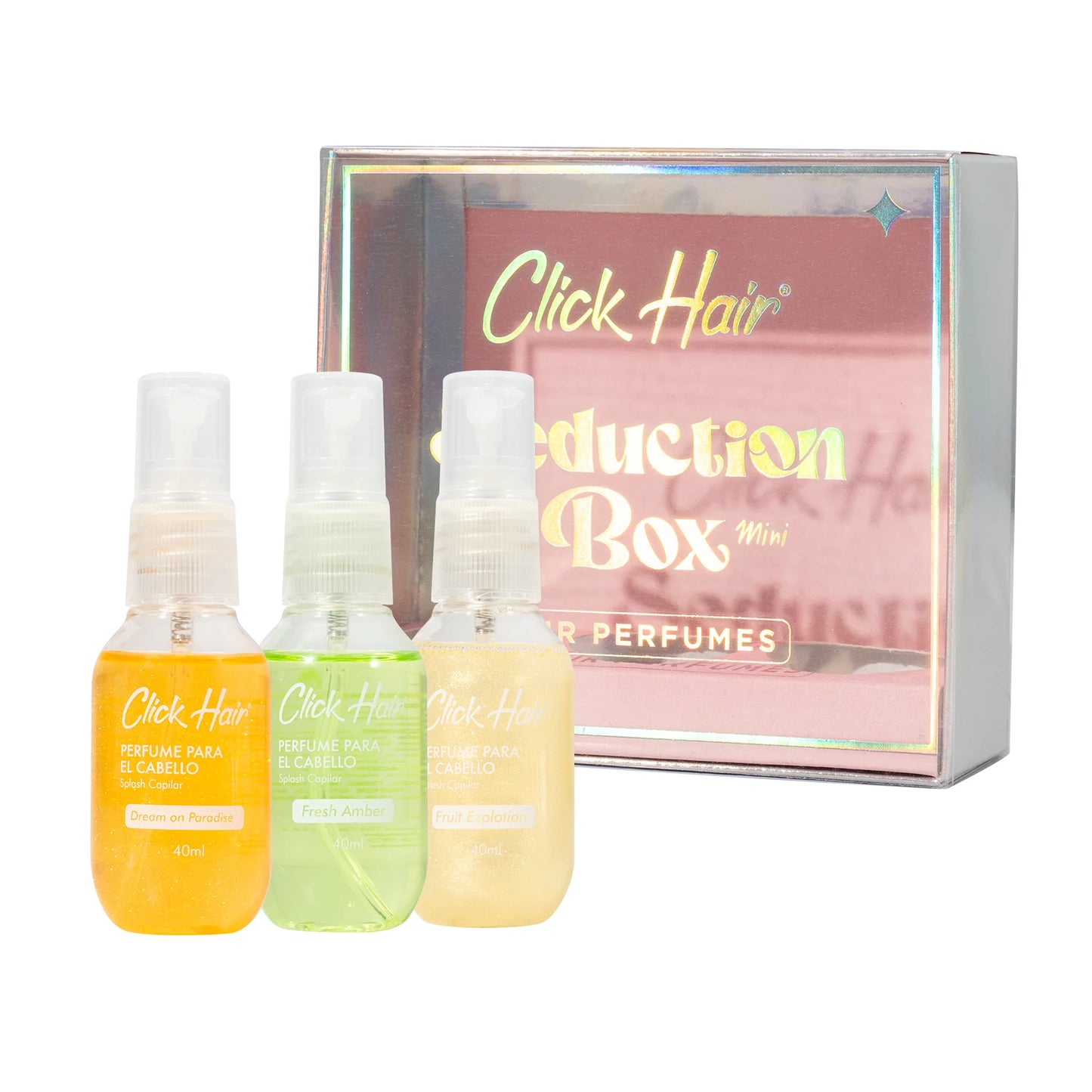 Set x3 Mini Perfumes Seduction Box Fragancia Citrica Click Hair