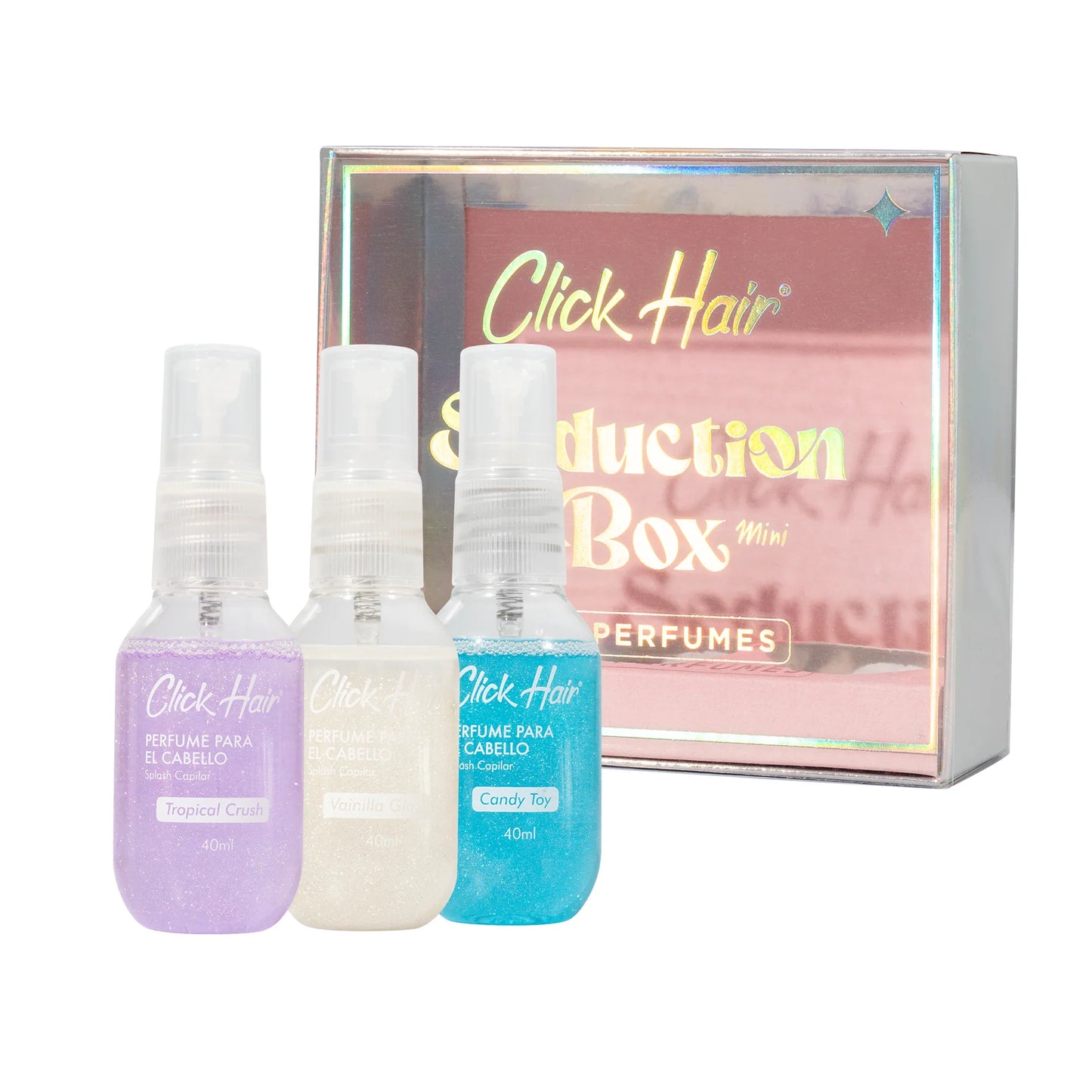 Set x3 Mini Perfumes Seduction Box Fragancia Dulce Click Hair