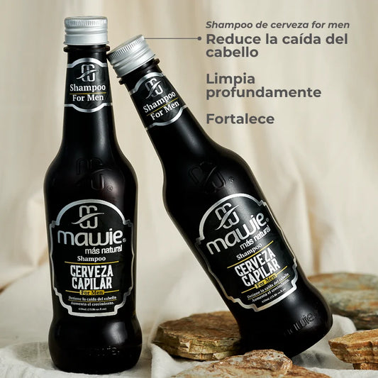 Shampoo Cerveza Capilar Hombres Mawie 410 ml