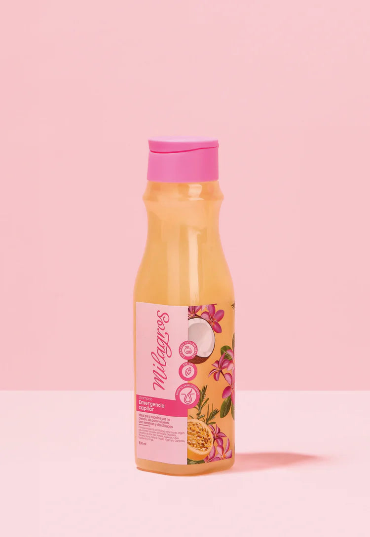 Shampoo Emergencia Capilar 450 ml Milagros - Glow Beauty Distribuidores Milagros