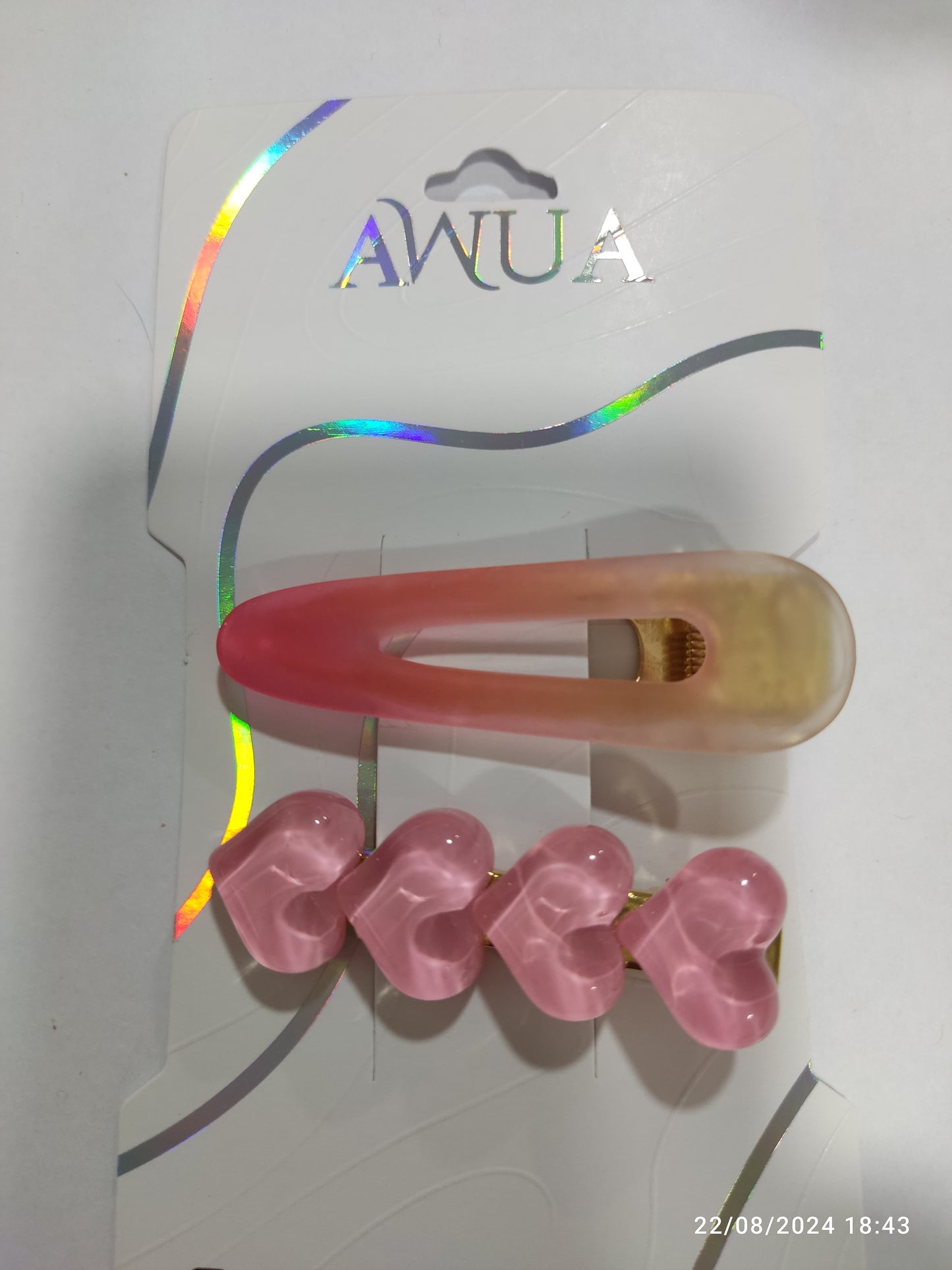 Pinza Clip Cabello Rosa x2 Awua - Glow Beauty Distribuidores Milagros