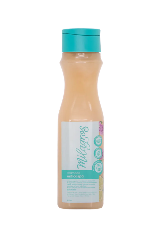 Shampoo Anticaspa 450 ml Milagros - Glow Beauty Distribuidores Milagros