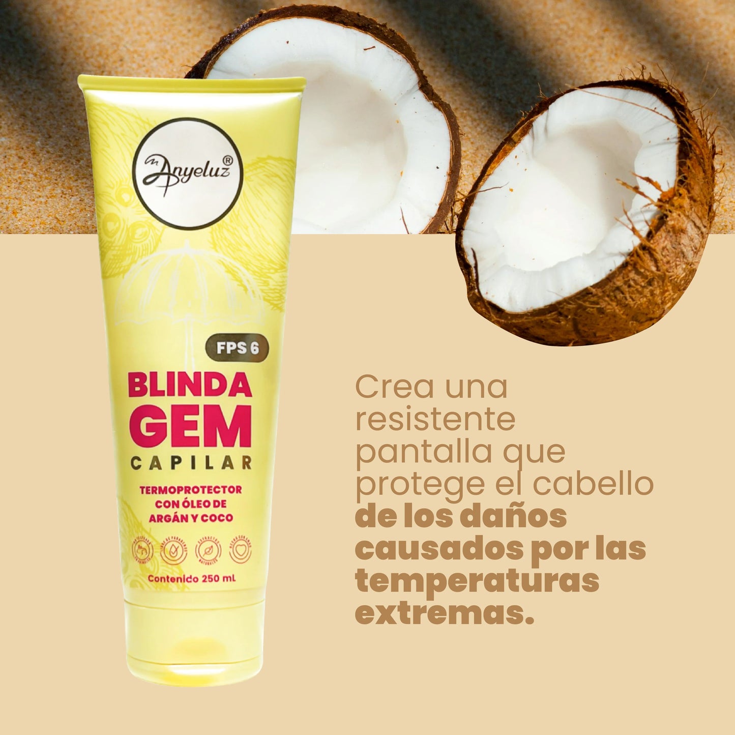 Blindagem Capilar Termoprotector 250 ML Anyeluz