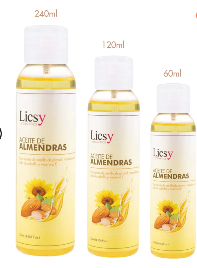 Aceite de Almendras Capilar y Corporal Licsy - Glow Beauty Distribuidores Milagros