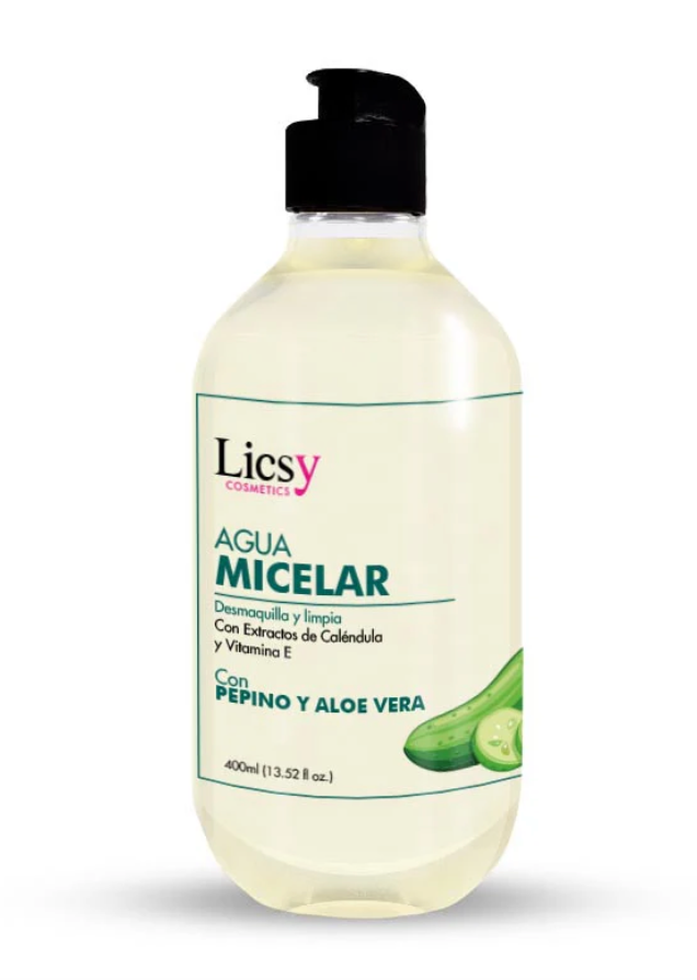 Agua Micelar con Pepino y Aloe Vera Licsy - Glow Beauty Distribuidores Milagros