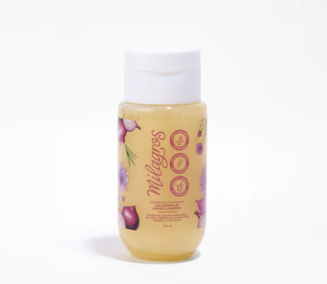 Shampoo Crecimiento Con Extracto de Cebolla y Péptidos Mini 100ML Milagros