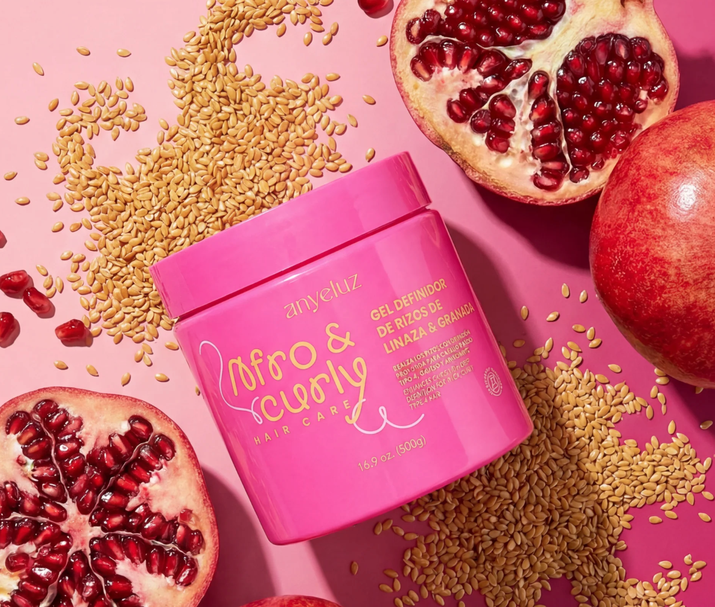 Gel Definidor de rizos con linaza y granada Anyeluz - Glow Beauty Distribuidores Milagros