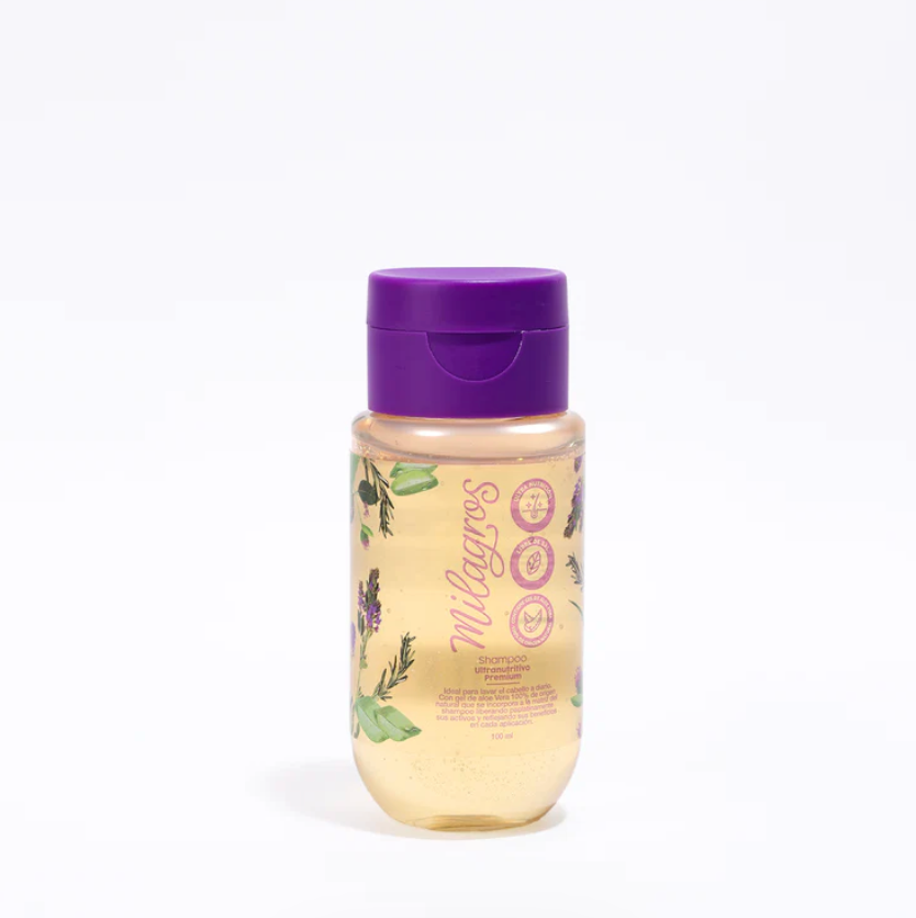 Shampoo Ultra Nutritivo Premium Mini 100ml Milagros - Glow Beauty Distribuidores Milagros