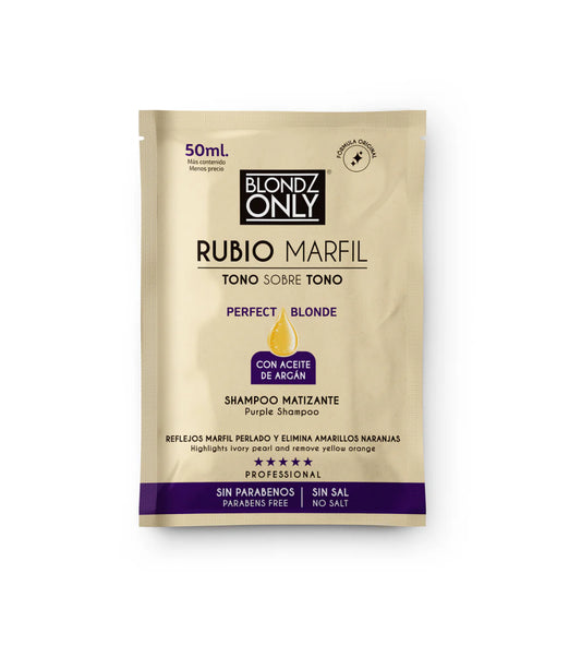 Shampoo matizante sachet rubio marfil Blondz Only - Glow Beauty Distribuidores Milagros