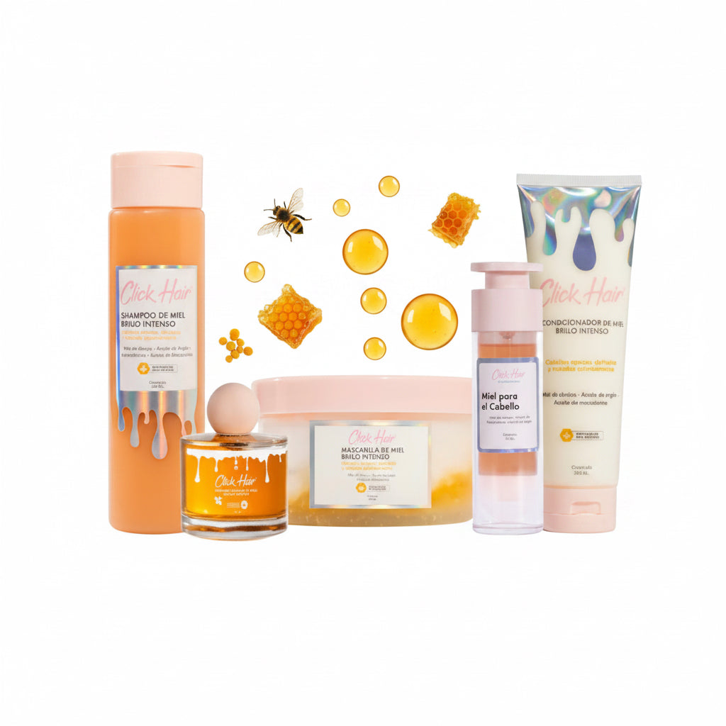 KIT LÍNEA DE MIEL BRILLO INTENSO + PERFUME DE MIEL CLICK HAIR