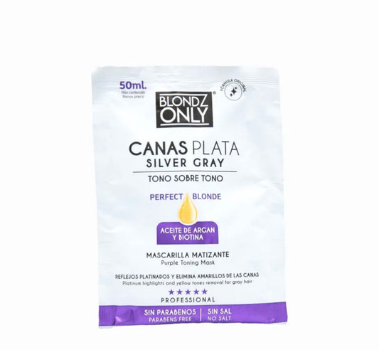 Sachet Mascarilla Matizante Canas Plata Blondz Only 50 ml