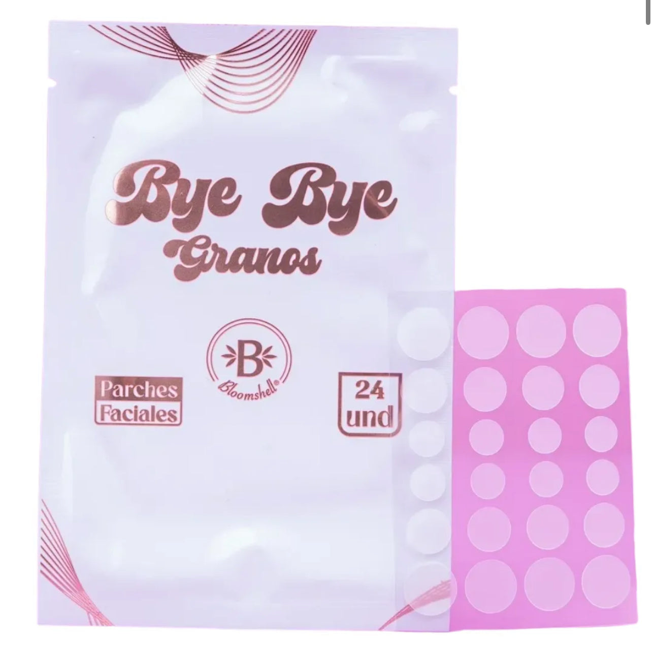 Parches anti acne 24 pcs bye bye granos bloomshell - Glow Beauty Distribuidores Milagros