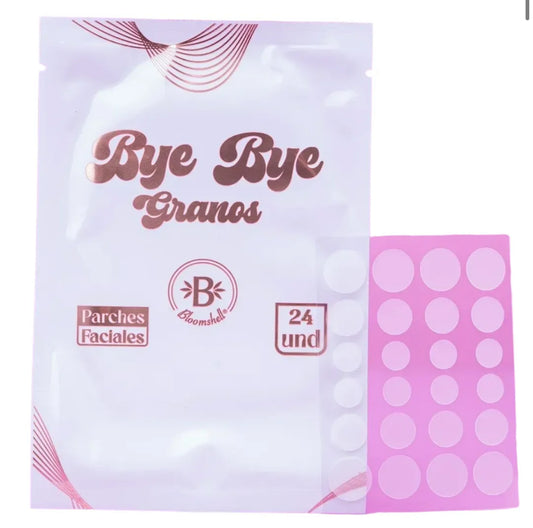 Parches anti acne 24 pcs bye bye granos bloomshell - Glow Beauty Distribuidores Milagros
