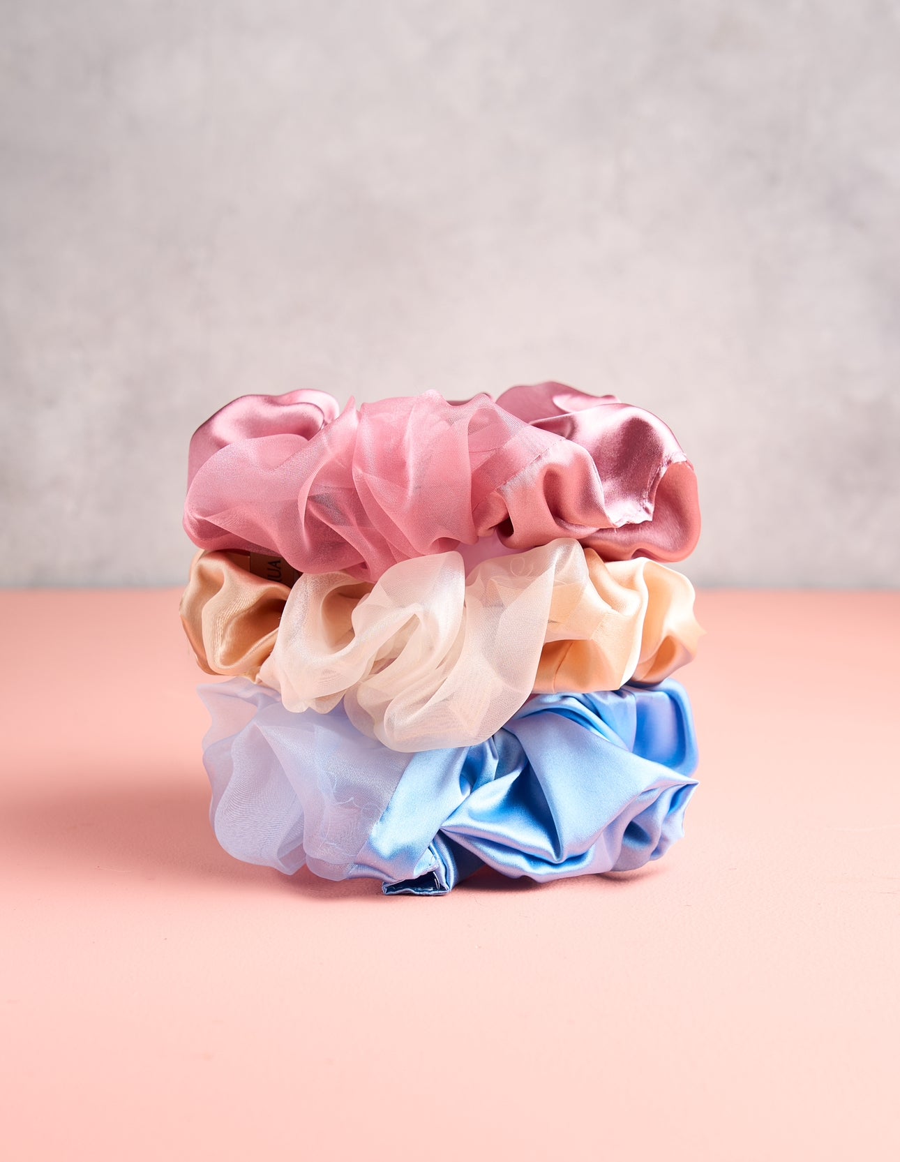 Scrunchie Moño Coletero Liga Cabello Half & Half Awua Bicolor