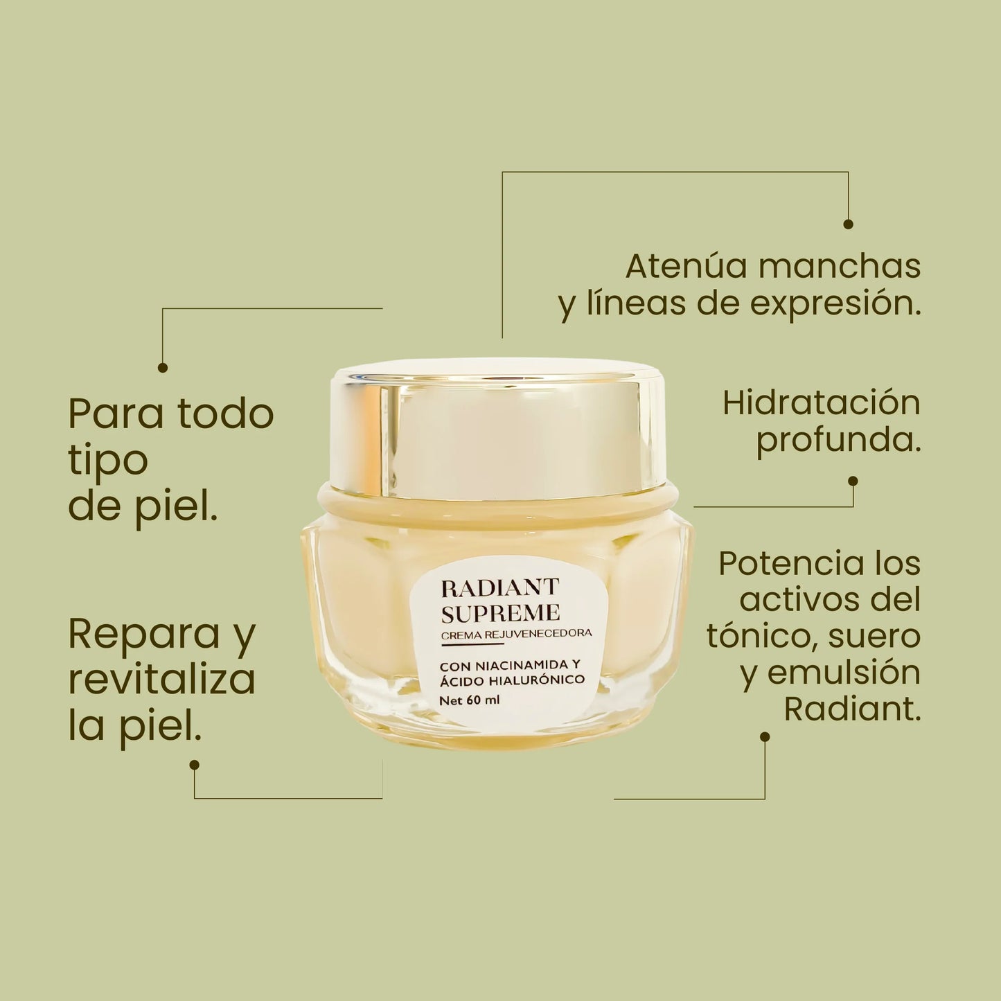 Crema Rejuvenecedora Radiant 60 ML Anyeluz