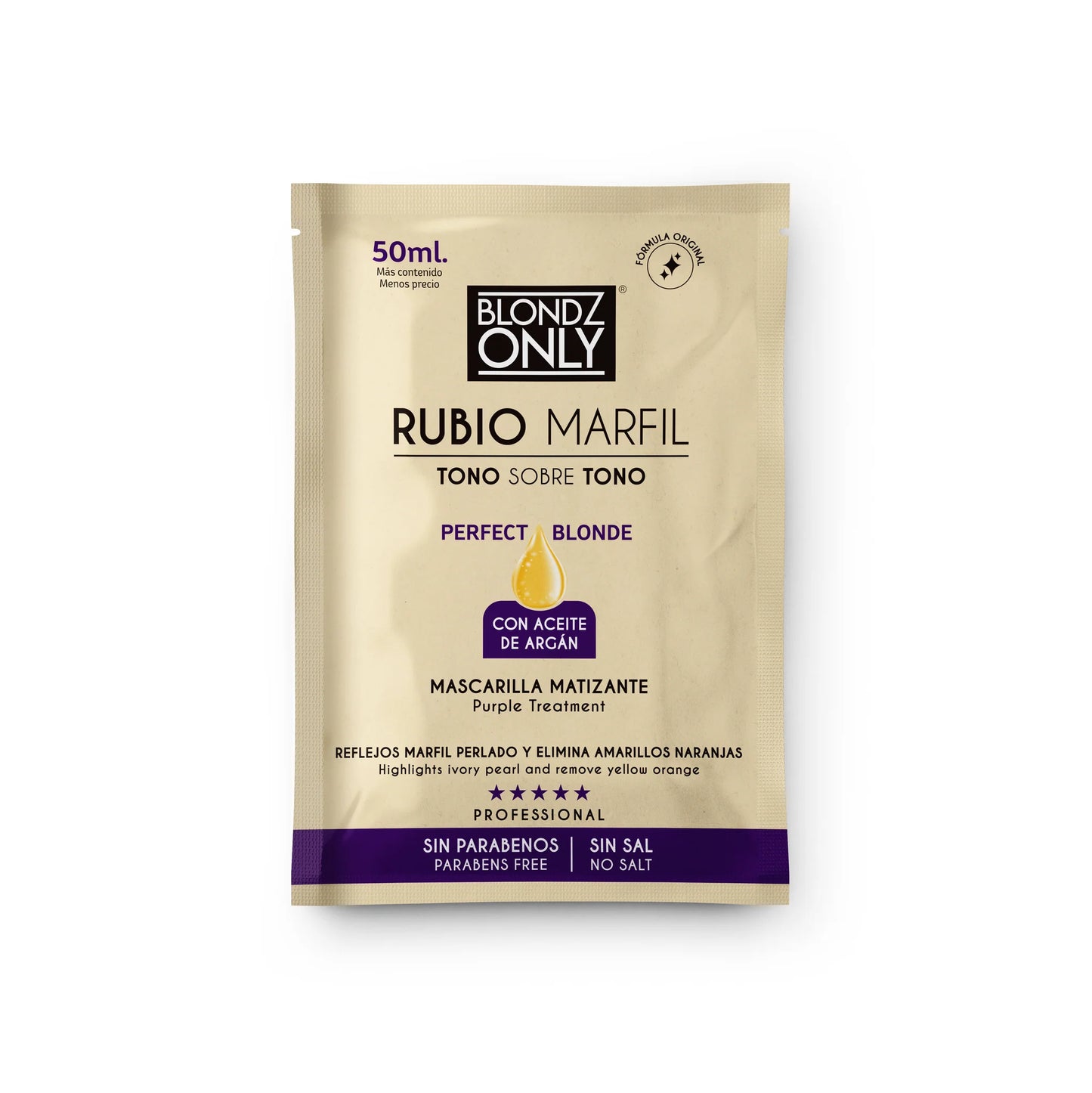 Sachet Mascarilla Matizante Rubio Marfil Blondz Only 50 ml - Glow Beauty Distribuidores Milagros