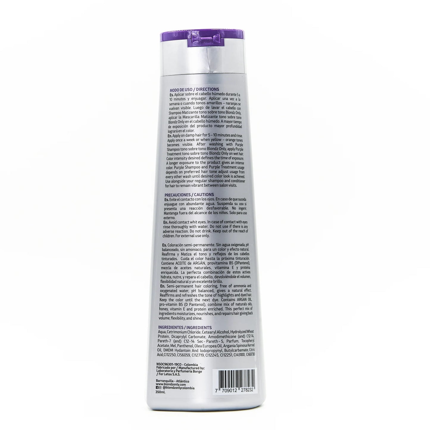 Shampoo Matizante Rubio Cenizo Blondz ONly 350 ml